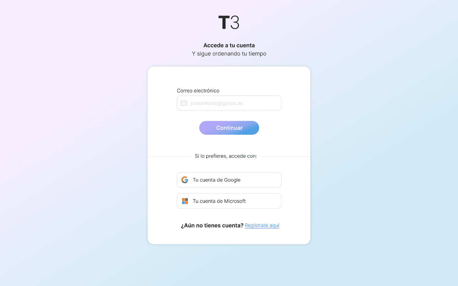 Welcome screen — desktop