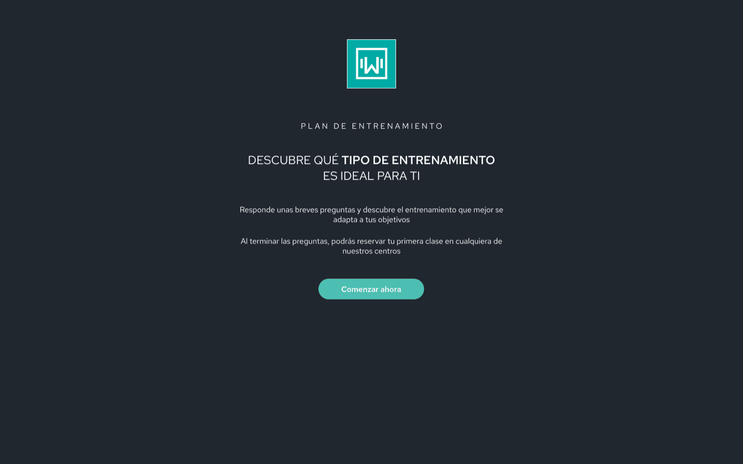 Welcome screen — desktop