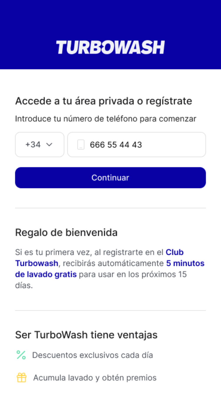 Welcome screen — mobile